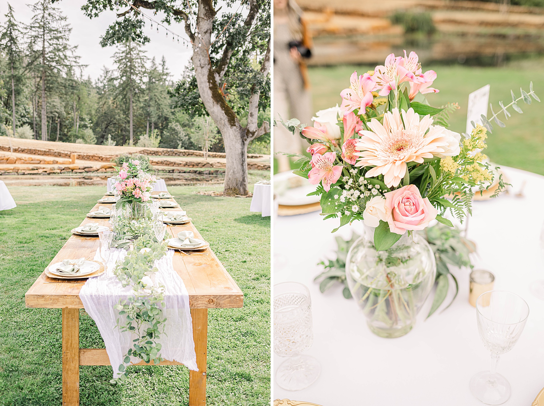 table scape and flower arrangements 