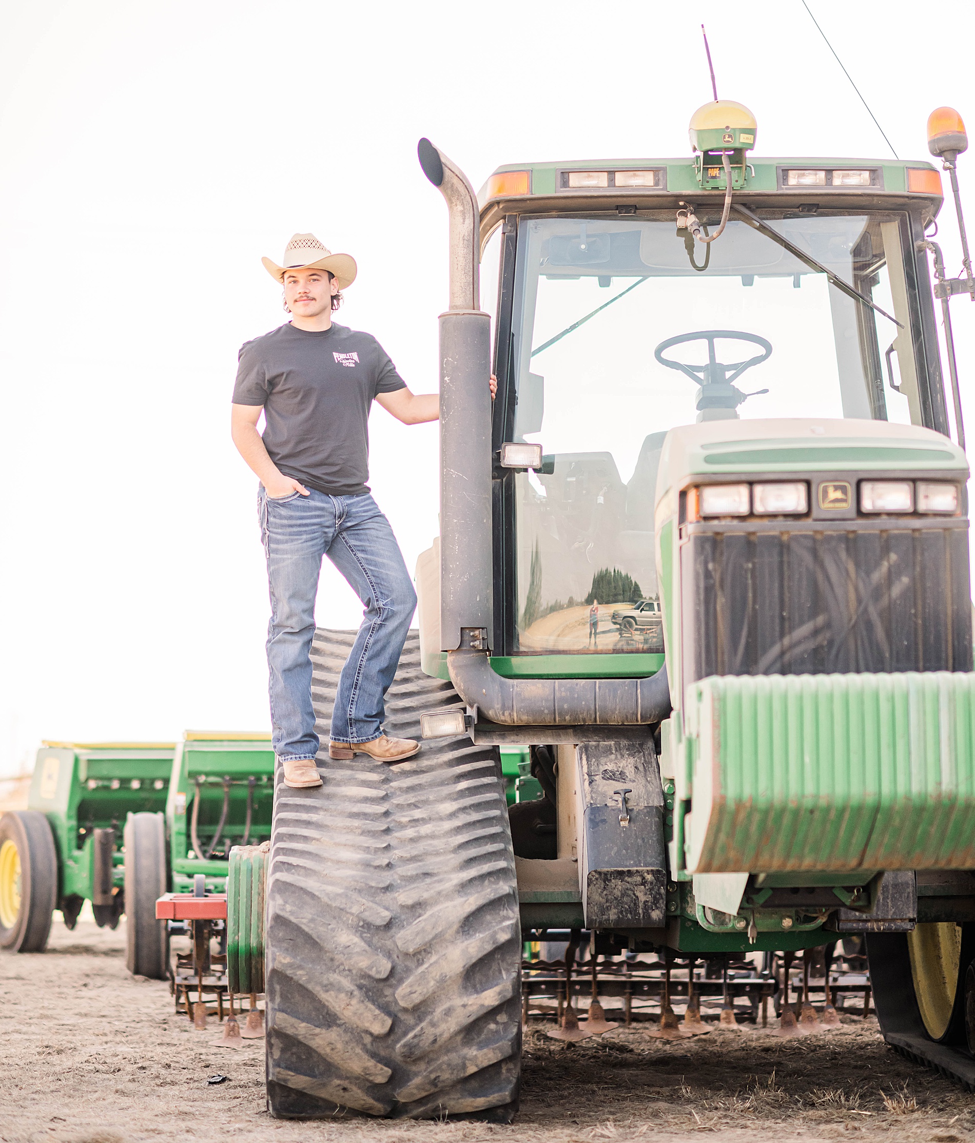 Country Inspired Senior portraits on tractor