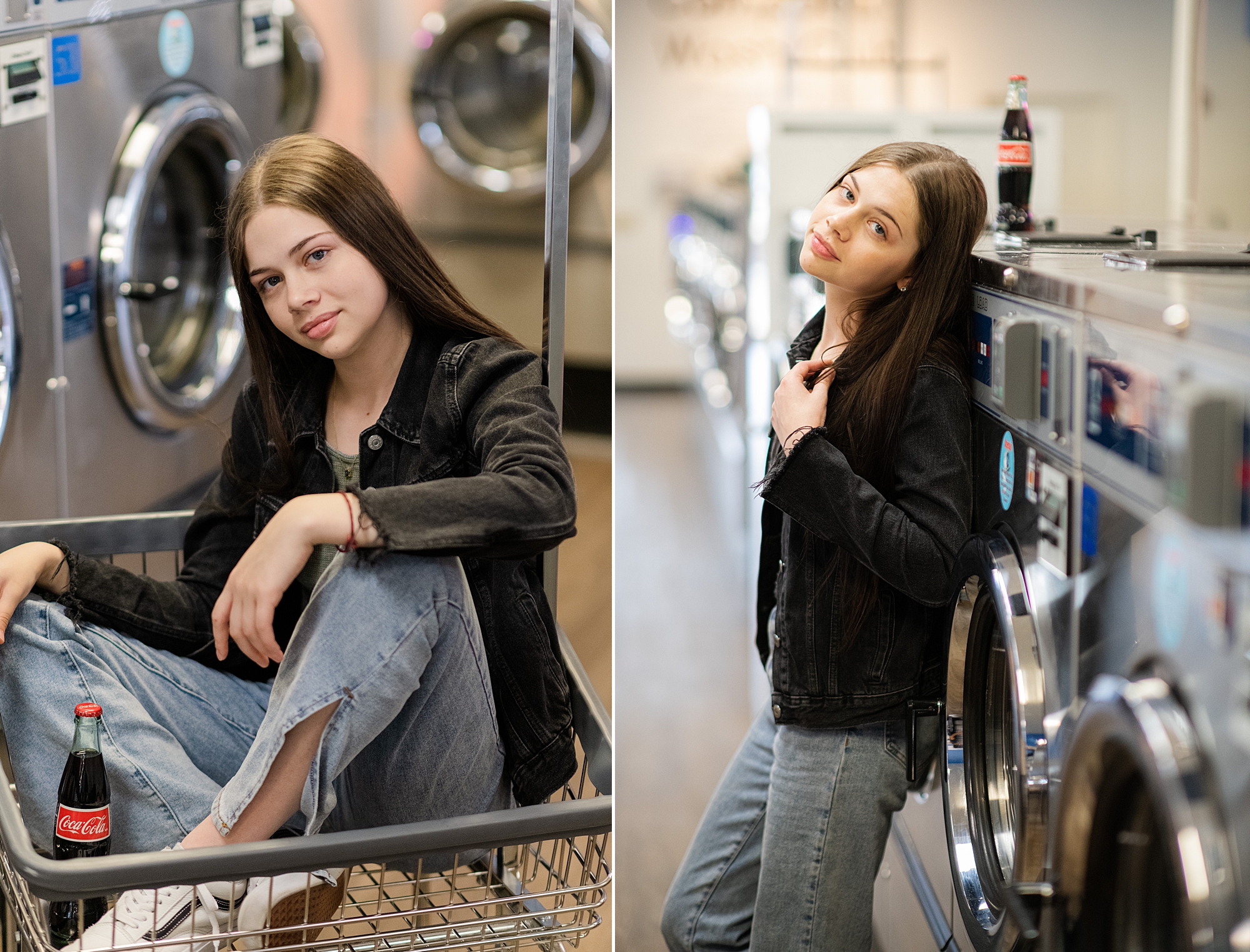 senior portraits at local laundromat in OR