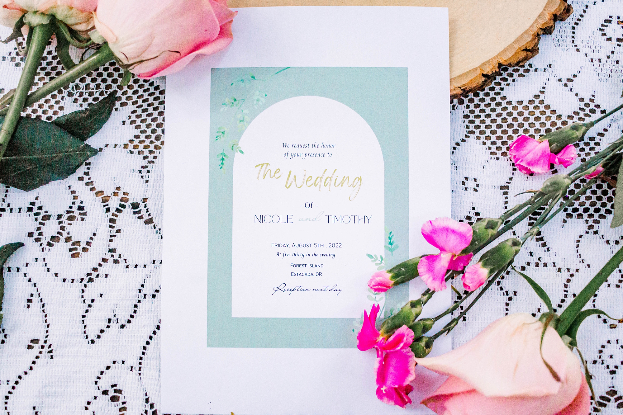 wedding invitations and details from Intimate Wedding Ceremony in Estacada, Oregon